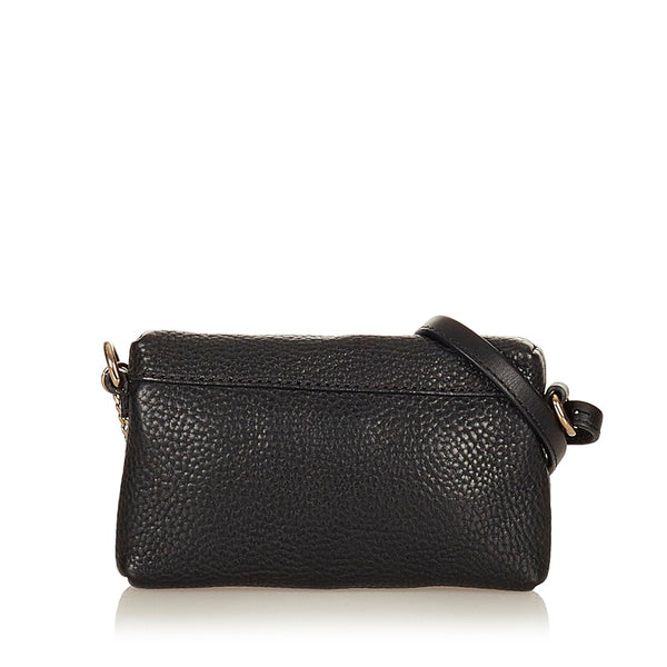 バーバリー ブラック レザー ショルダーバッグ レディース BURBERRY 【中古】