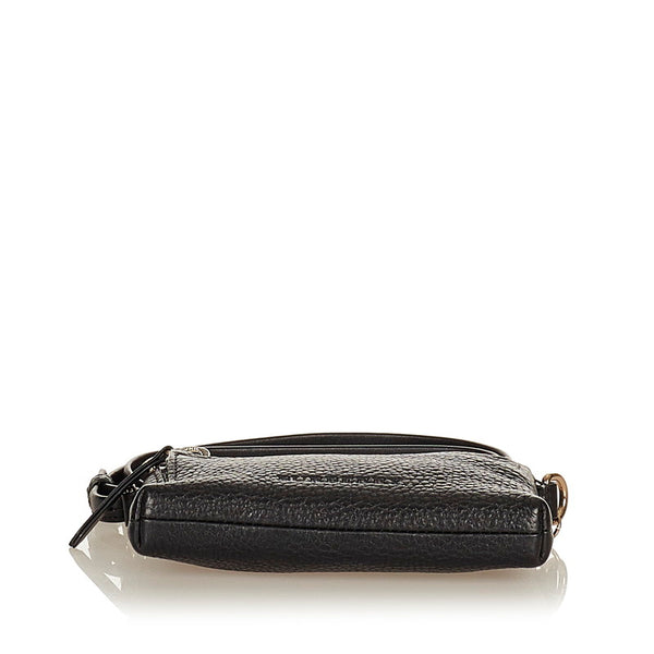 バーバリー ブラック レザー ショルダーバッグ レディース BURBERRY 【中古】