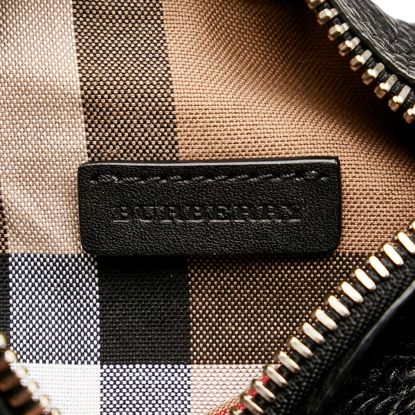バーバリー ブラック レザー ショルダーバッグ レディース BURBERRY 【中古】