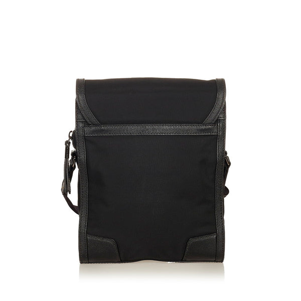 バーバリー ブラック キャンバス レザー 斜めがけ ショルダー メンズ BURBERRY 【中古】