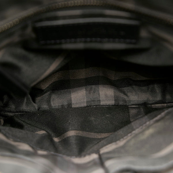 バーバリー ブラック キャンバス レザー 斜めがけ ショルダー メンズ BURBERRY 【中古】