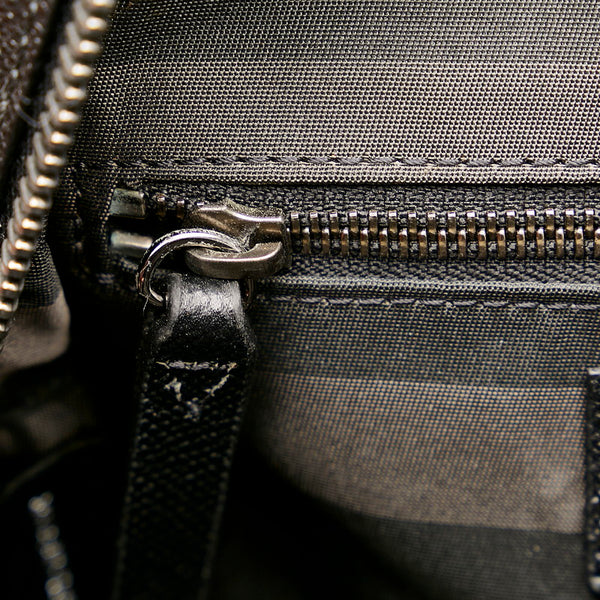 バーバリー ブラック キャンバス レザー 斜めがけ ショルダー メンズ BURBERRY 【中古】