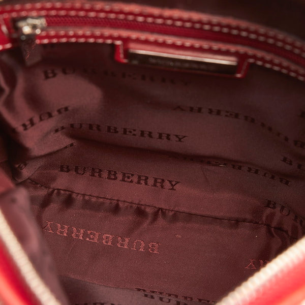 バーバリー ベージュ ピンク キャンバス レザー ショルダーバッグ レディース BURBERRY 【中古】