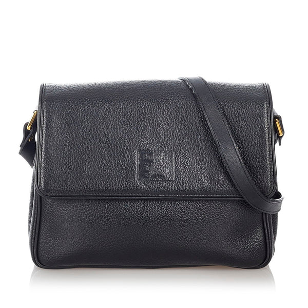 バーバリー ブラック レザー 斜め掛け ショルダーバッグ レディース BURBERRY 【中古】