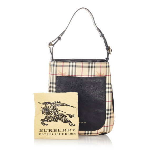 バーバリー ノバチェック ベージュ PVC レザー ショルダーバッグ レディース BURBERRY 【中古】