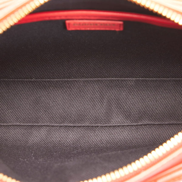 バーバリー チェーン ショルダーバッグ レッド レザー レディース BURBERRY 【中古】