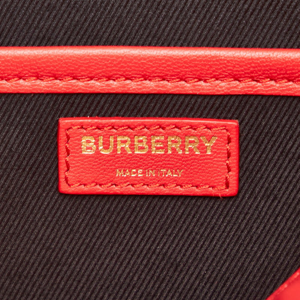 バーバリー チェーン ショルダーバッグ レッド レザー レディース BURBERRY 【中古】