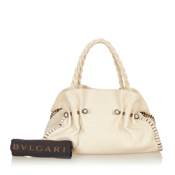 ブルガリ ホワイト レザー ハンドバッグ レディース BVLGARI 【中古】