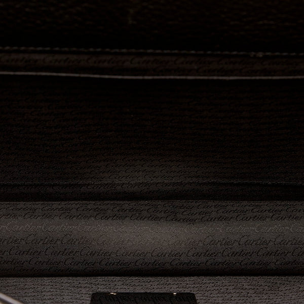 カルティエ サファイア OL028790 ブラック レザー セカンドバッグ メンズ CARTIER 【中古】