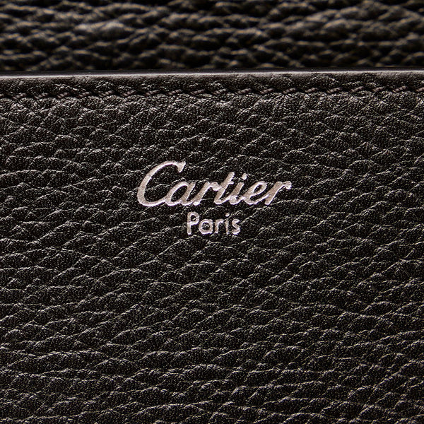 カルティエ サファイア OL028790 ブラック レザー セカンドバッグ メンズ CARTIER 【中古】