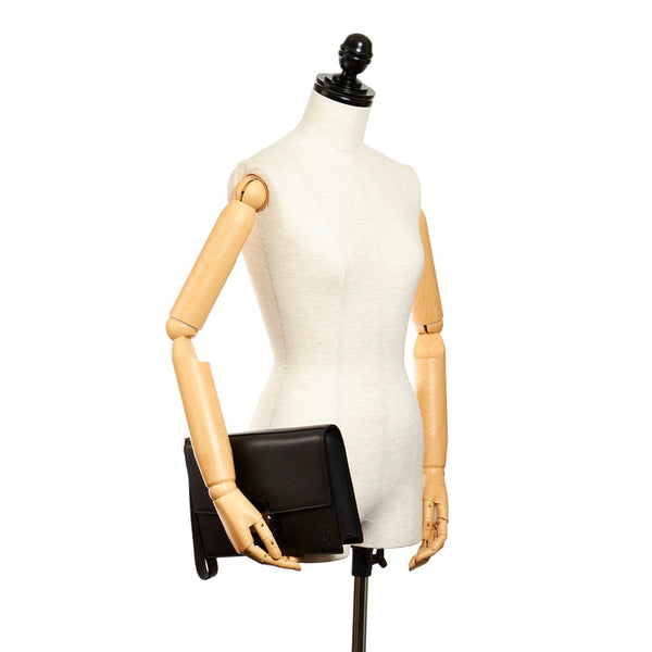 カルティエ サファイア OL028790 ブラック レザー セカンドバッグ メンズ CARTIER 【中古】