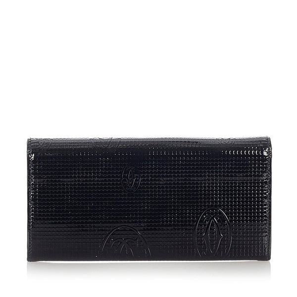 カルティエ 長財布 ブラック パテントレザー レディース CARTIER 【中古】