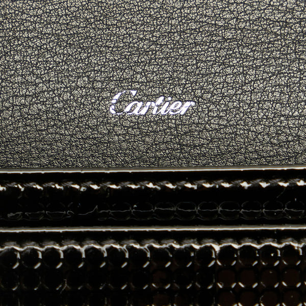 カルティエ 長財布 ブラック パテントレザー レディース CARTIER 【中古】
