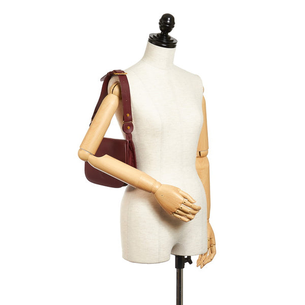 カルティエ マスト LL173603 ワインレッド レザー ショルダーバッグ レディース CARTIER 【中古】