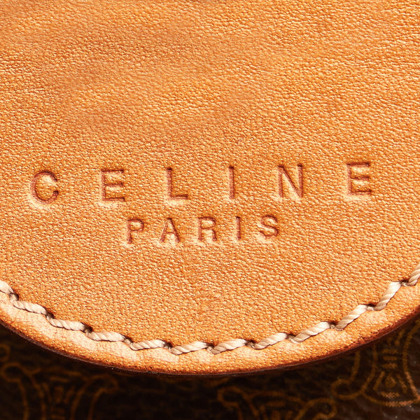 セリーヌ マカダム ブラウン PVC レザー ボストンバッグ レディース CELINE 【中古】