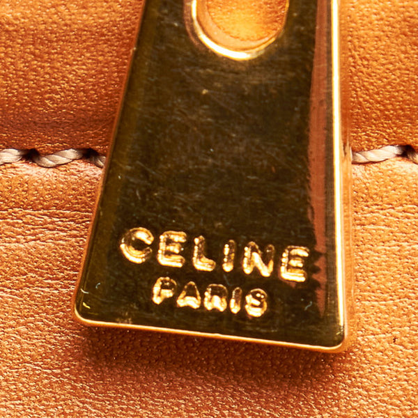 セリーヌ マカダム ブラウン PVC レザー ボストンバッグ レディース CELINE 【中古】
