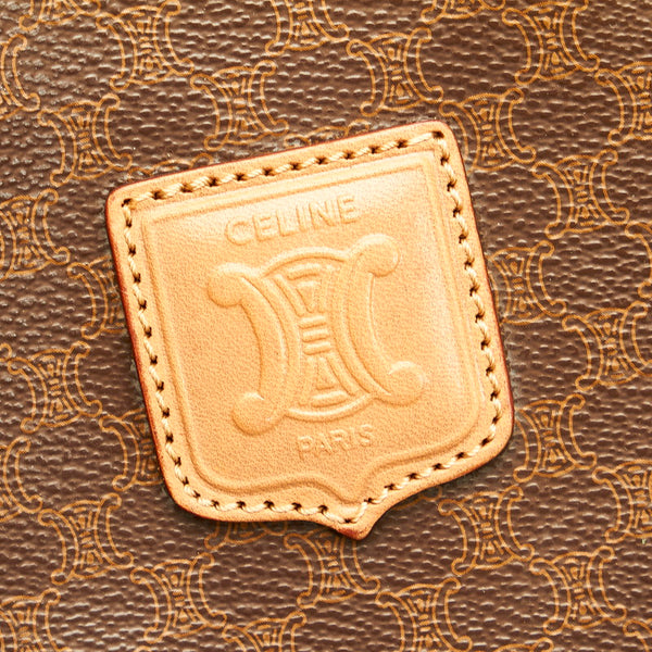 セリーヌ マカダム ビジネスバッグ ブラウン PVC レザー メンズ CELINE 【中古】