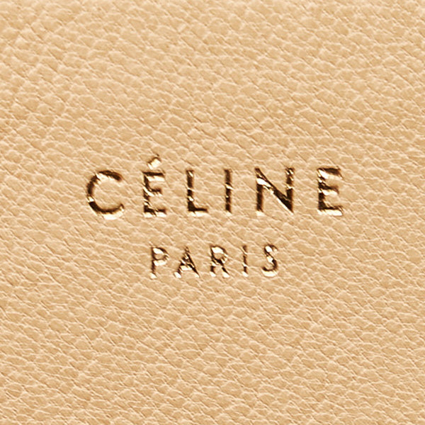 セリーヌ ベージュ ブラック レザー クラッチバッグ レディース CELINE 【中古】