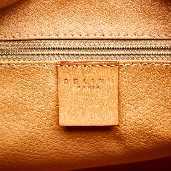 セリーヌ マカダム ブラウン PVC レザー ハンドバッグ ミニボストン レディース CELINE 【中古】