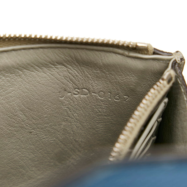 セリーヌ ブルー ベージュ レザー ウォレットチェーン レディース CELINE 【中古】