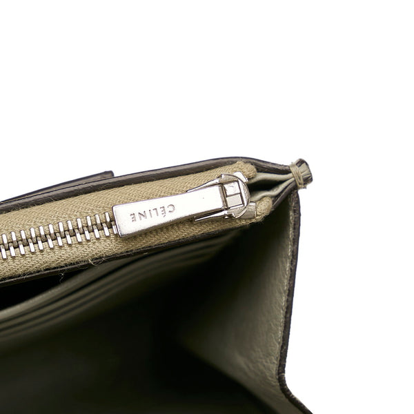 セリーヌ ブルー ベージュ レザー ウォレットチェーン レディース CELINE 【中古】