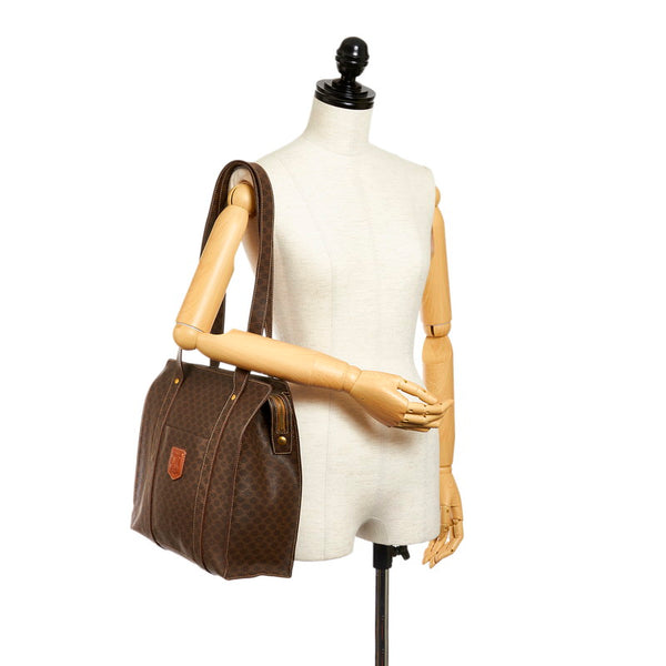 セリーヌ マカダム ブラウン PVC トートバッグ レディース CELINE 【中古】