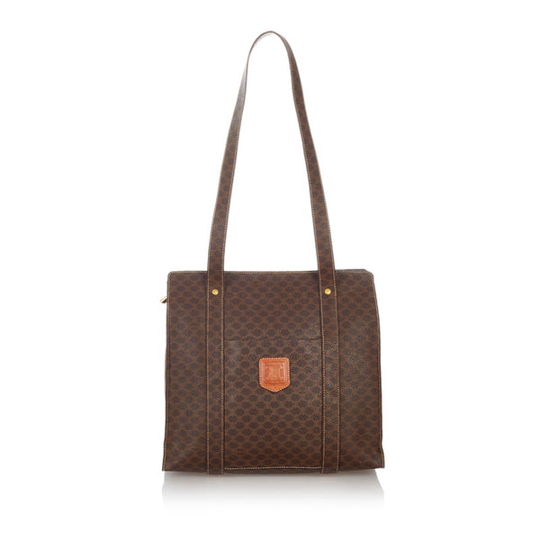 セリーヌ マカダム ブラウン PVC トートバッグ レディース CELINE 【中古】