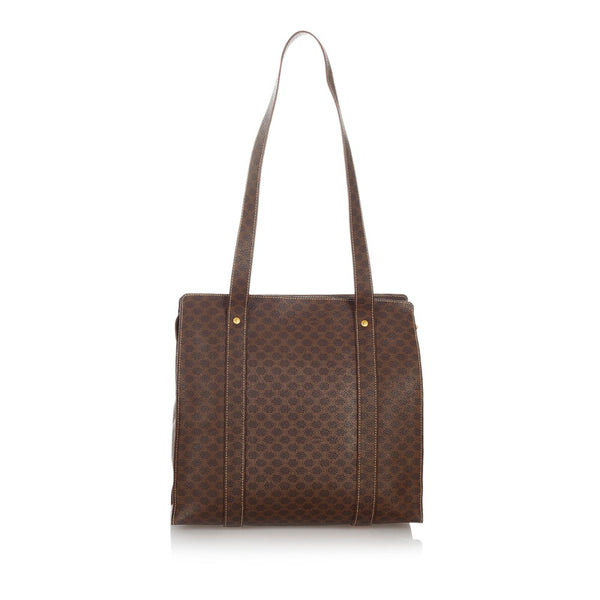セリーヌ マカダム ブラウン PVC トートバッグ レディース CELINE 【中古】