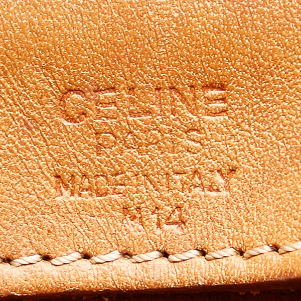 セリーヌ マカダム ブラウン PVC レザー トートバッグ レディース CELINE 【中古】