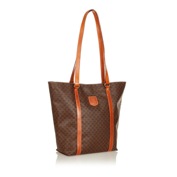 セリーヌ マカダム トートバッグ MC98/1 ブラウン PVC レザー レディース CELINE 【中古】