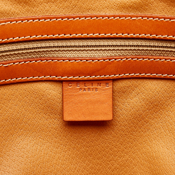 セリーヌ マカダム トートバッグ MC98/1 ブラウン PVC レザー レディース CELINE 【中古】