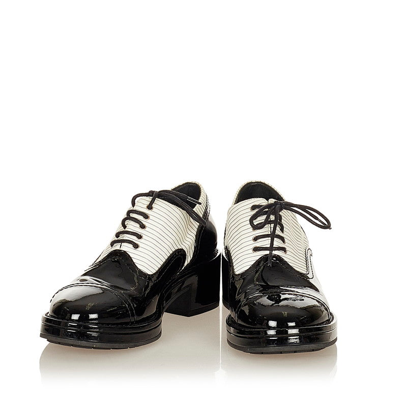 シャネル ドレスシューズ ブラック ホワイト エナメル レディース CHANEL 【中古】