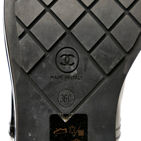 シャネル ドレスシューズ ブラック ホワイト エナメル レディース CHANEL 【中古】