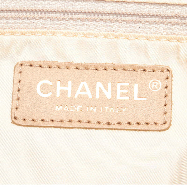 シャネル ニュートラベル ベージュ キャンバス レザー ハンドバッグ レディース CHANEL 【中古】