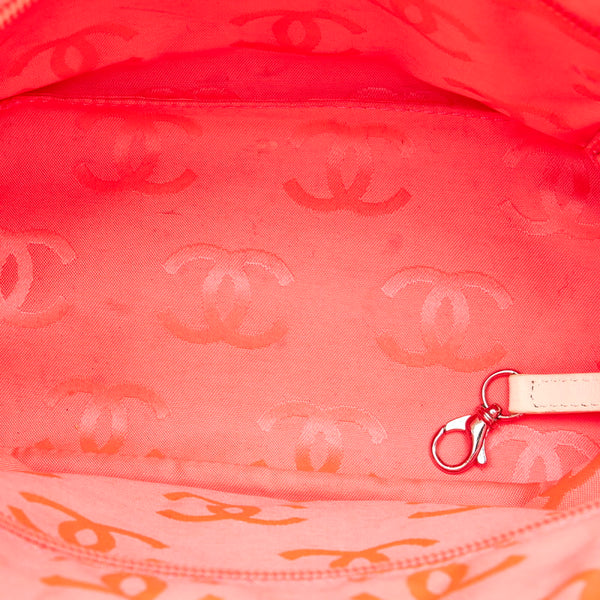 シャネル カンボンライン ホワイト ブラック レザー トートバッグ レディース CHANEL 【中古】