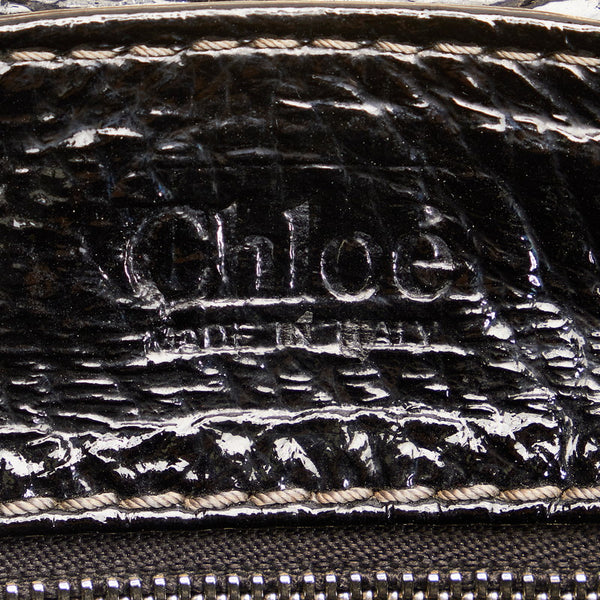 クロエ パディントン ブラック エナメル レザー ハンドバッグ レディース Chloe 【中古】