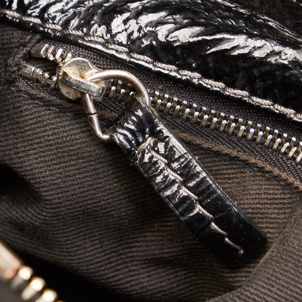 クロエ パディントン ブラック エナメル レザー ハンドバッグ レディース Chloe 【中古】