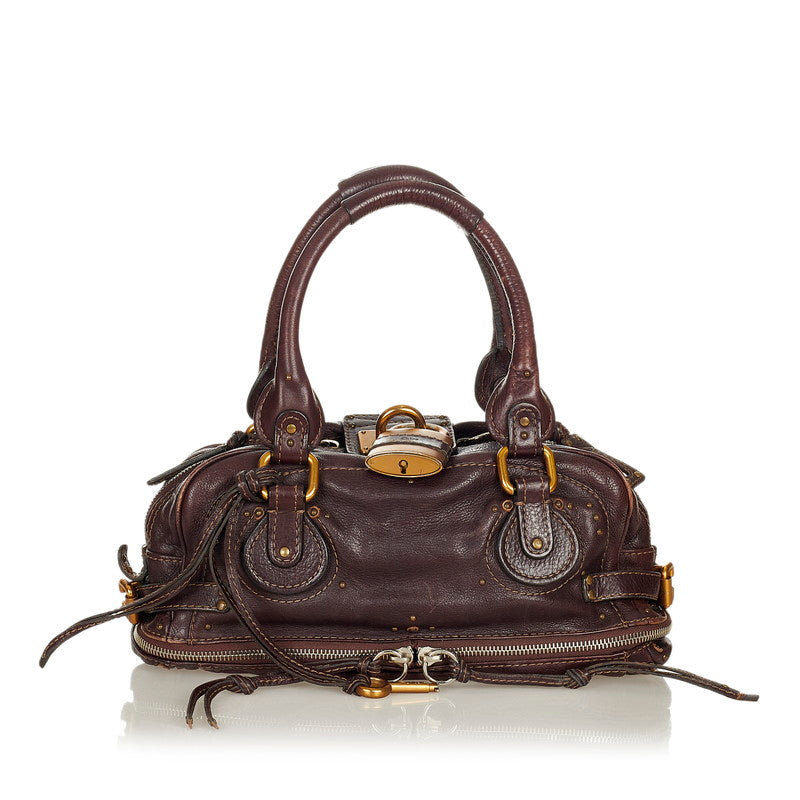 クロエ パディントン ブラウン レザー ハンドバッグ レディース Chloe 【中古】