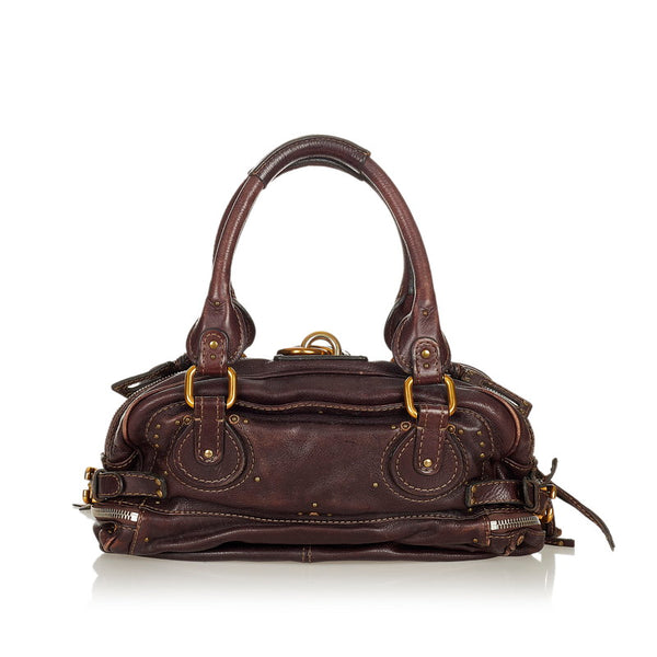 クロエ パディントン ブラウン レザー ハンドバッグ レディース Chloe 【中古】