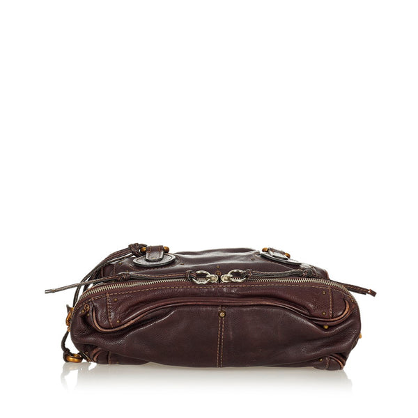 クロエ パディントン ブラウン レザー ハンドバッグ レディース Chloe 【中古】