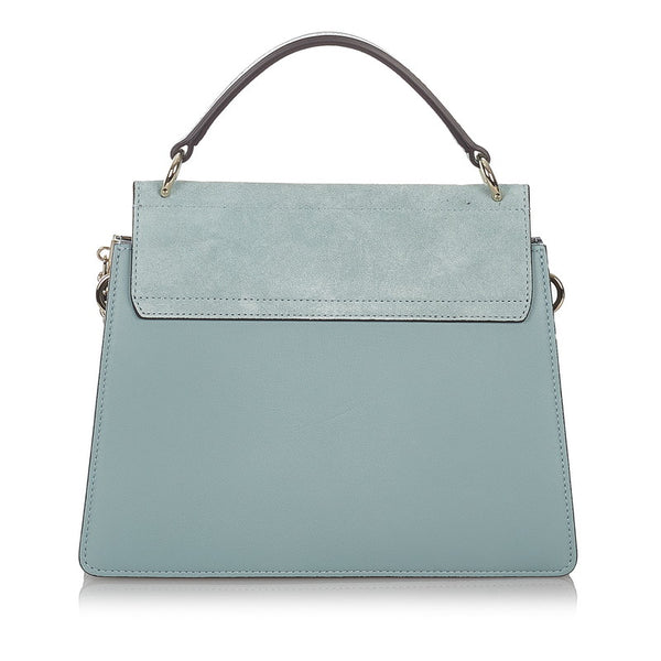 クロエ フェイ ブルー レザー スウェード ハンドバッグ ショルダーバッグ 2WAY レディース Chloe 【中古】