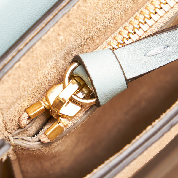 クロエ フェイ ブルー レザー スウェード ハンドバッグ ショルダーバッグ 2WAY レディース Chloe 【中古】