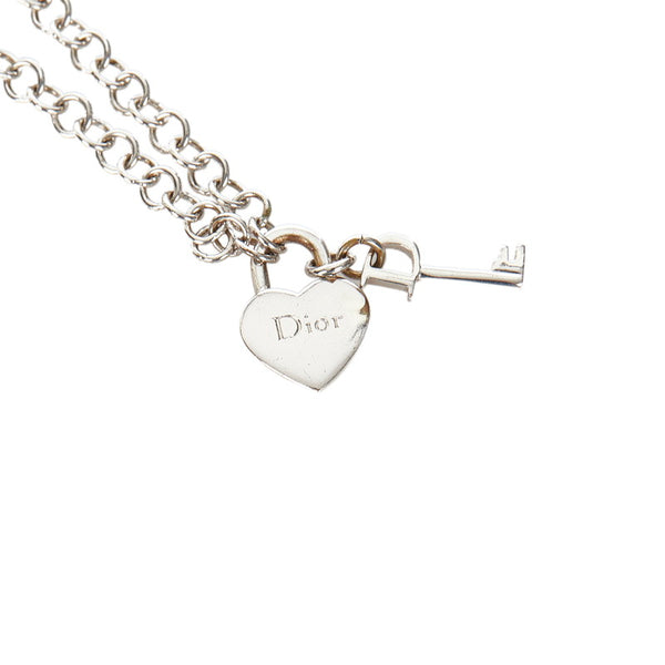 クリスチャンディオール シルバー メタル ネックレス レディース Christian Dior 【中古】
