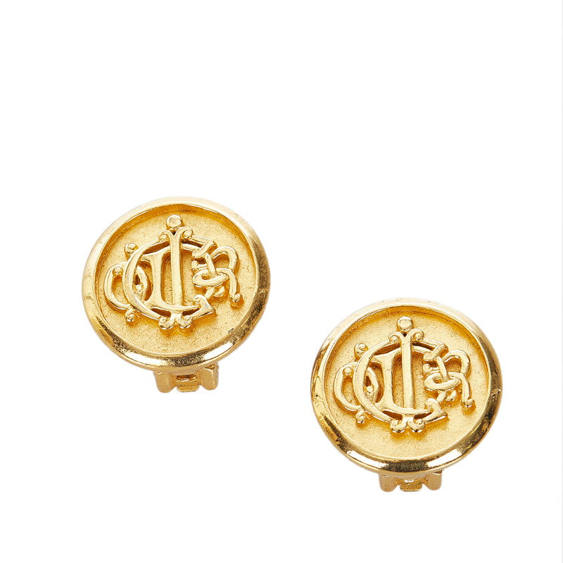 クリスチャンディオール ゴールド メッキ ロゴ イヤリング レディース Christian Dior 【中古】
