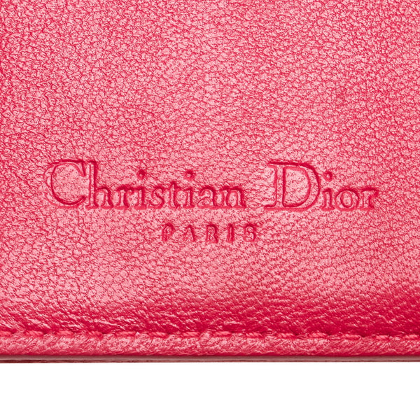 ディオール レッド レザー 三つ折り財布 レディース Dior 【中古】