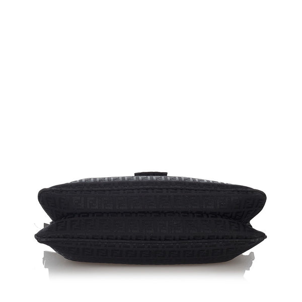 フェンディ ズッキーノ マンマバケット 8BR002 ブラック キャンバス ワンショルダー レディース FENDI 【中古】