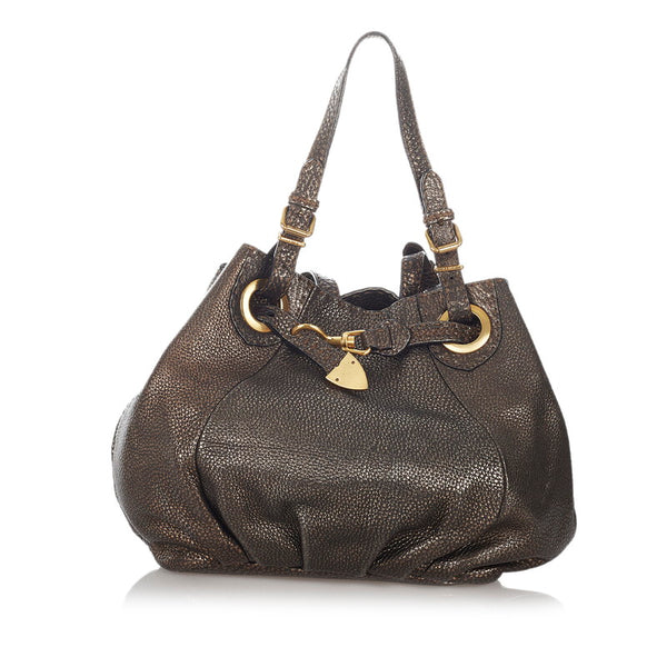 フェンディ トートバッグ 8BR595 ゴールド レザー メッキ レディース FENDI 【中古】