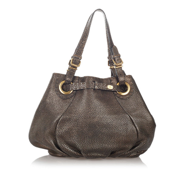 フェンディ トートバッグ 8BR595 ゴールド レザー メッキ レディース FENDI 【中古】