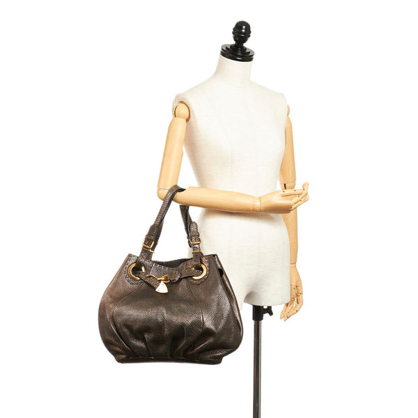 フェンディ トートバッグ 8BR595 ゴールド レザー メッキ レディース FENDI 【中古】