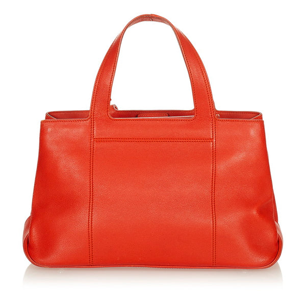 サルヴァトーレフェラガモ ガンチーニ ハンドバッグ OY-21 4301 オレンジ レザー レディース Salvatore Ferragamo 【中古】